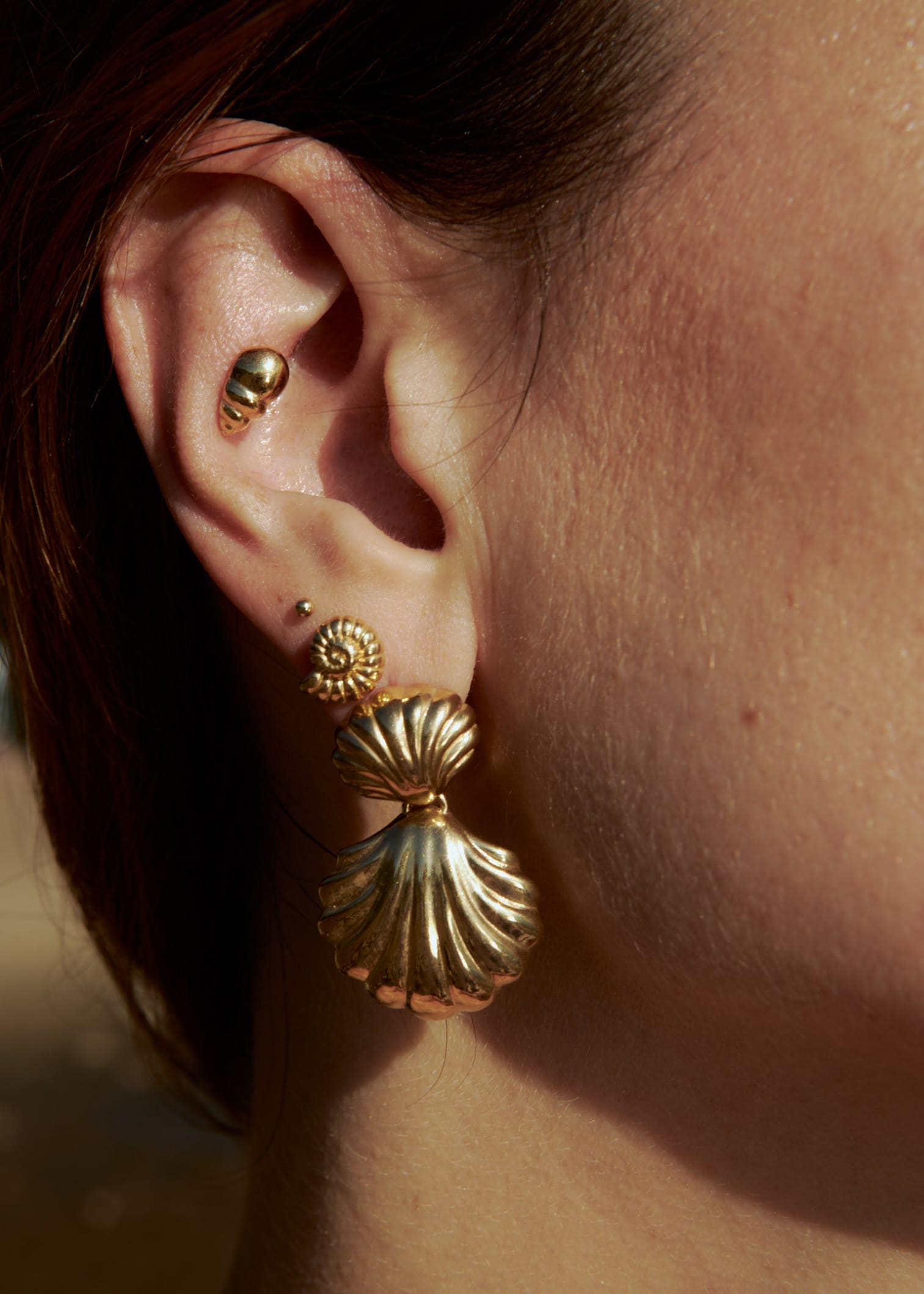 Kolczyki Shell 1 Maxi Gold