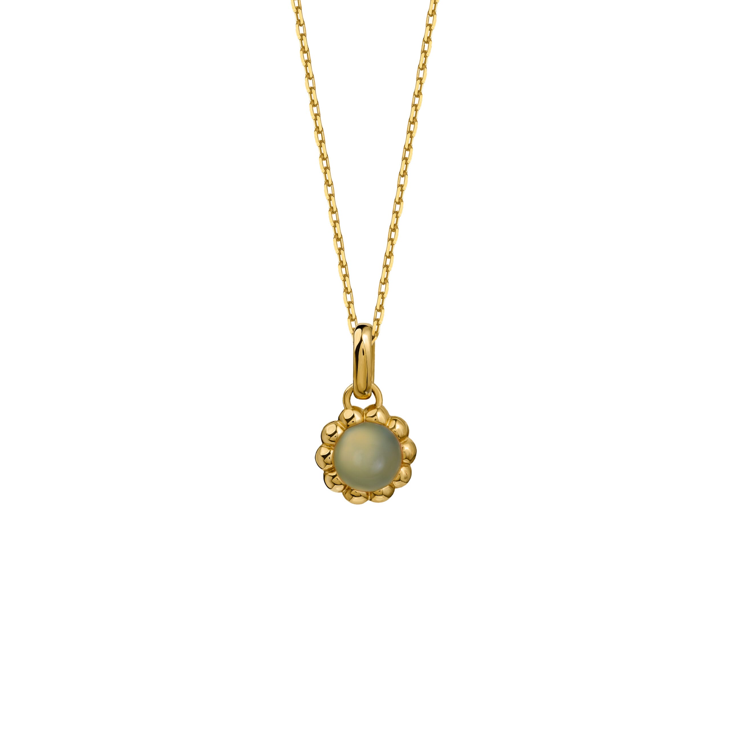 Naszyjnik Flora Gold z Kamieniem Aqua