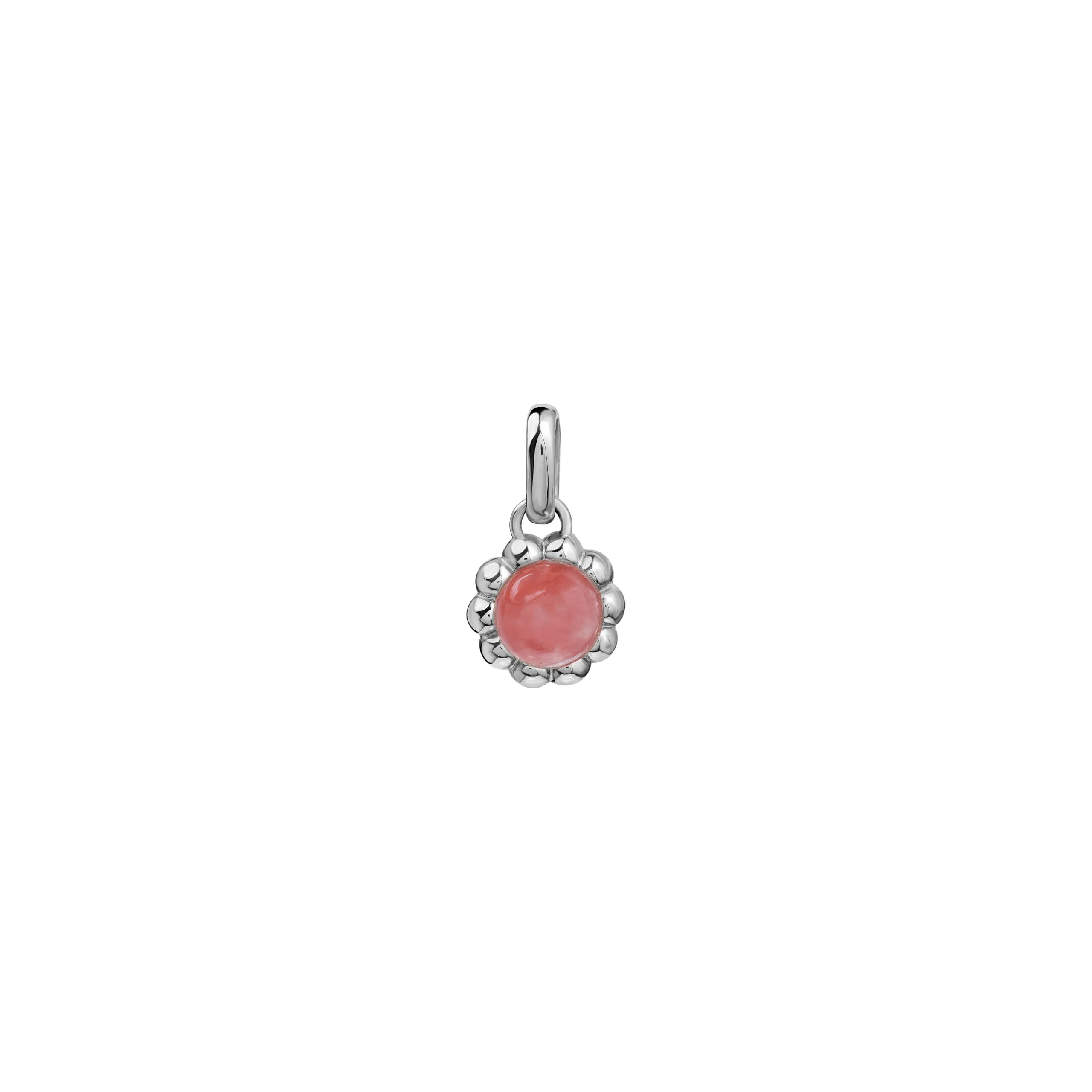 Zawieszka Flora Silver z Kamieniem Pink