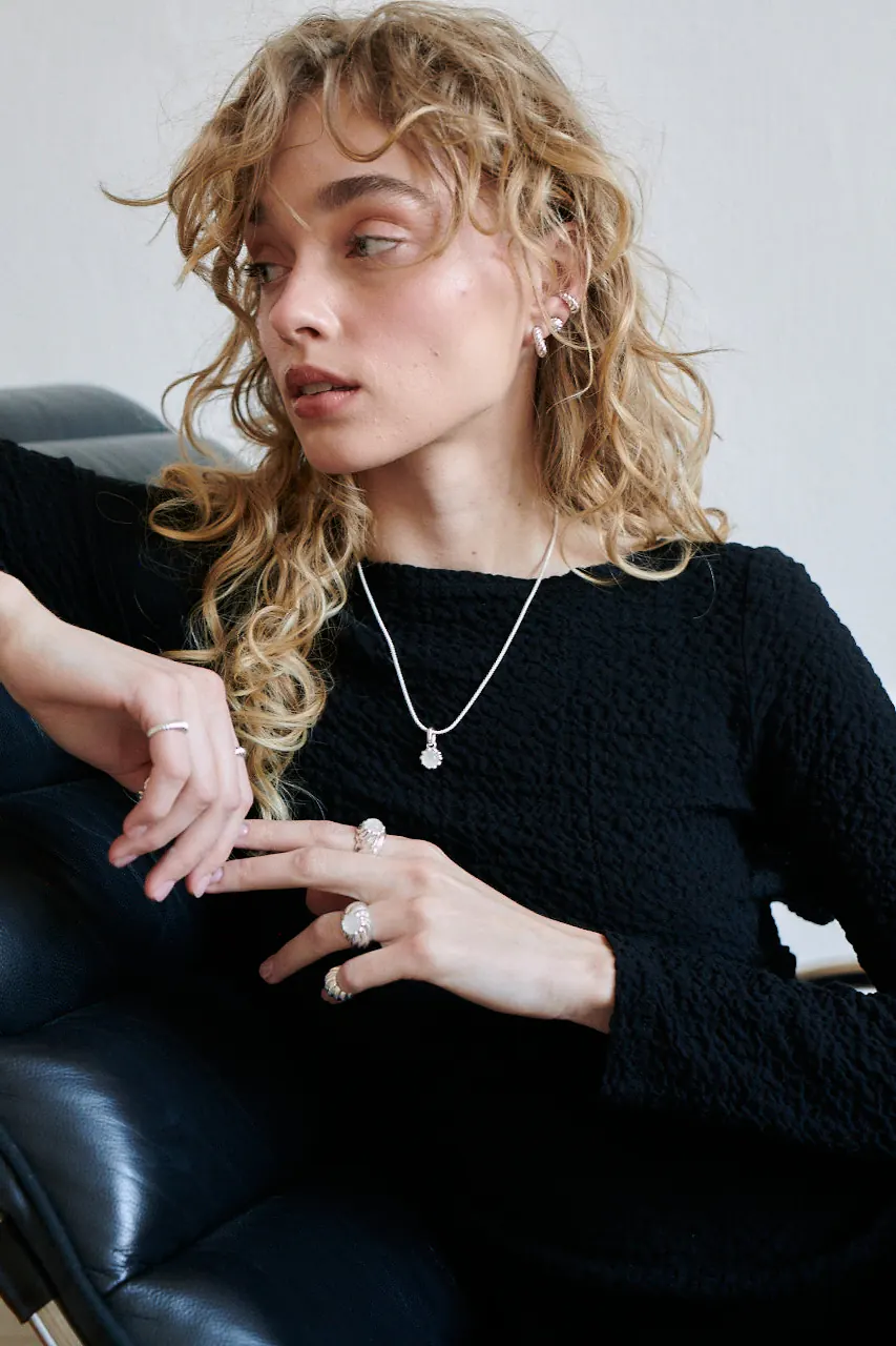 Kolczyki Flora Hoops Mini Silver