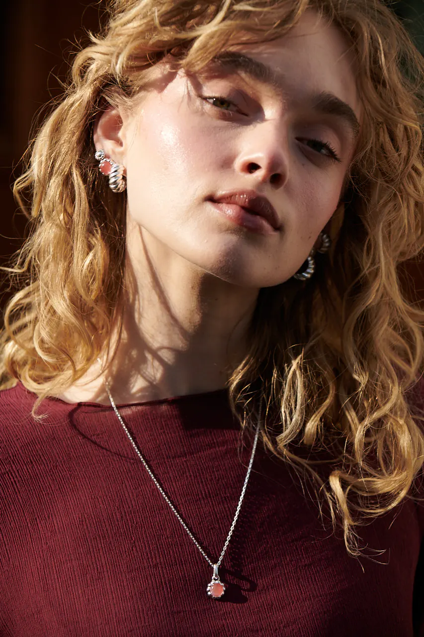 Kolczyki Flora Hoops Medium Silver
