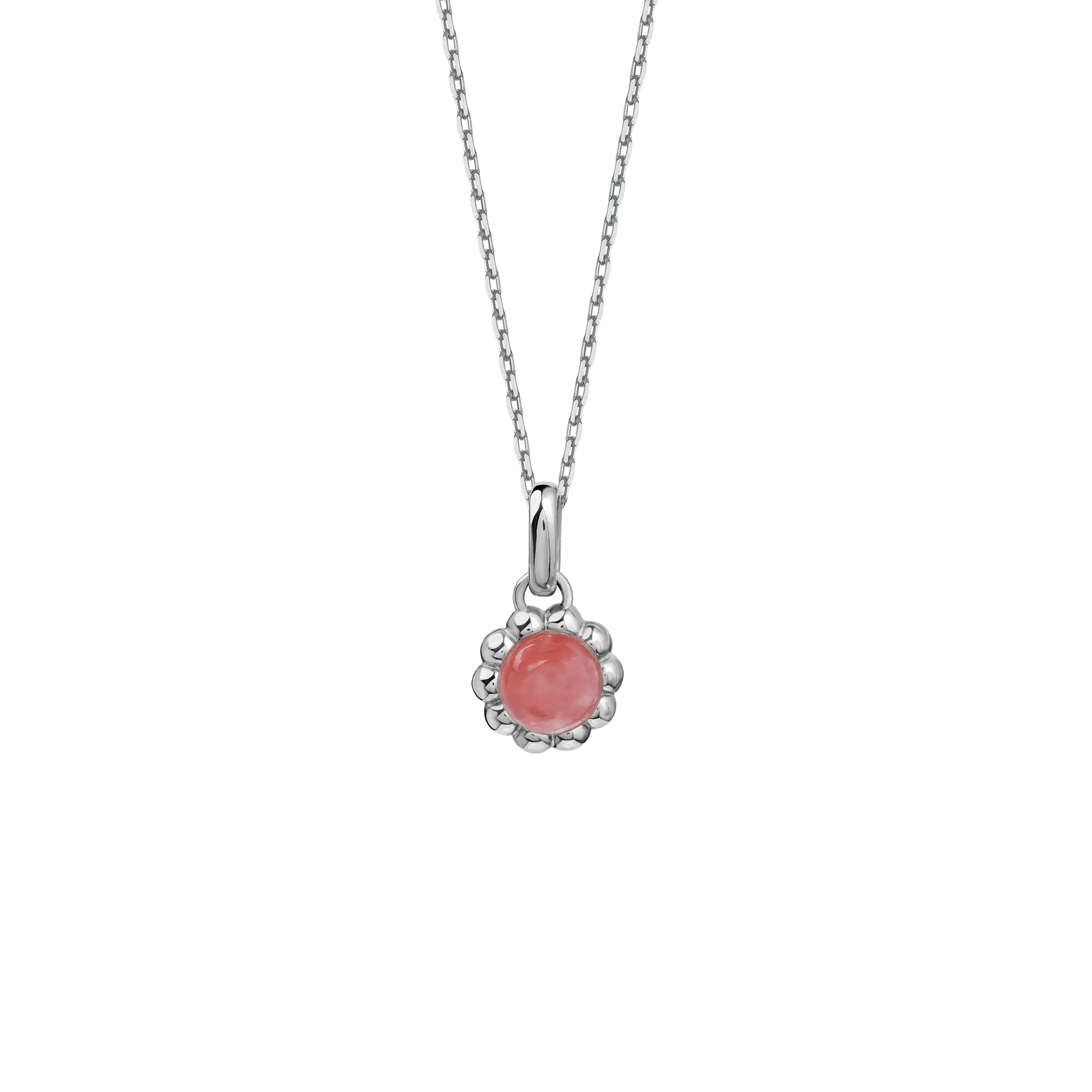 Zawieszka Flora Silver z Kamieniem Pink