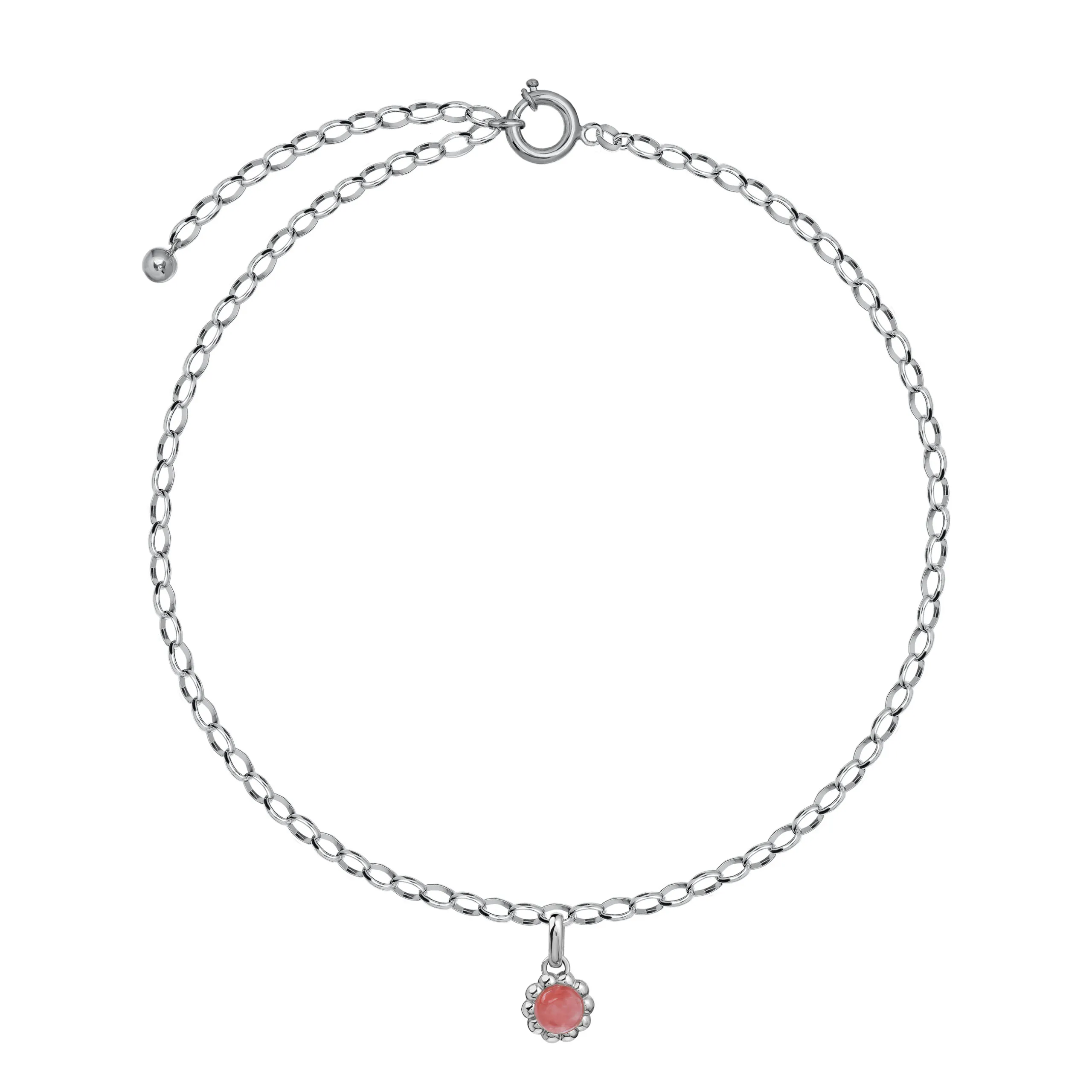 Zawieszka Flora Silver z Kamieniem Pink