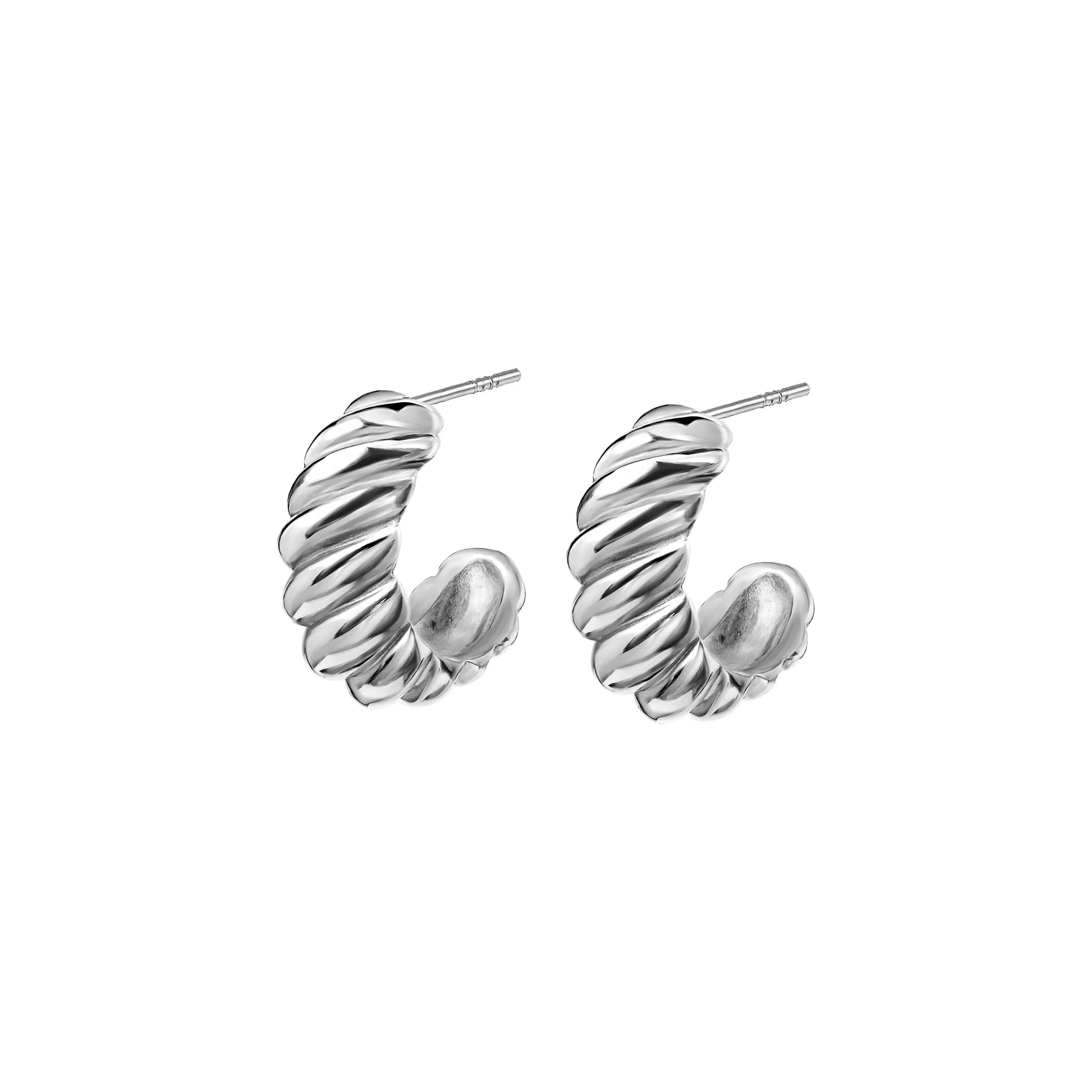 Kolczyki Flora Hoops Medium Silver