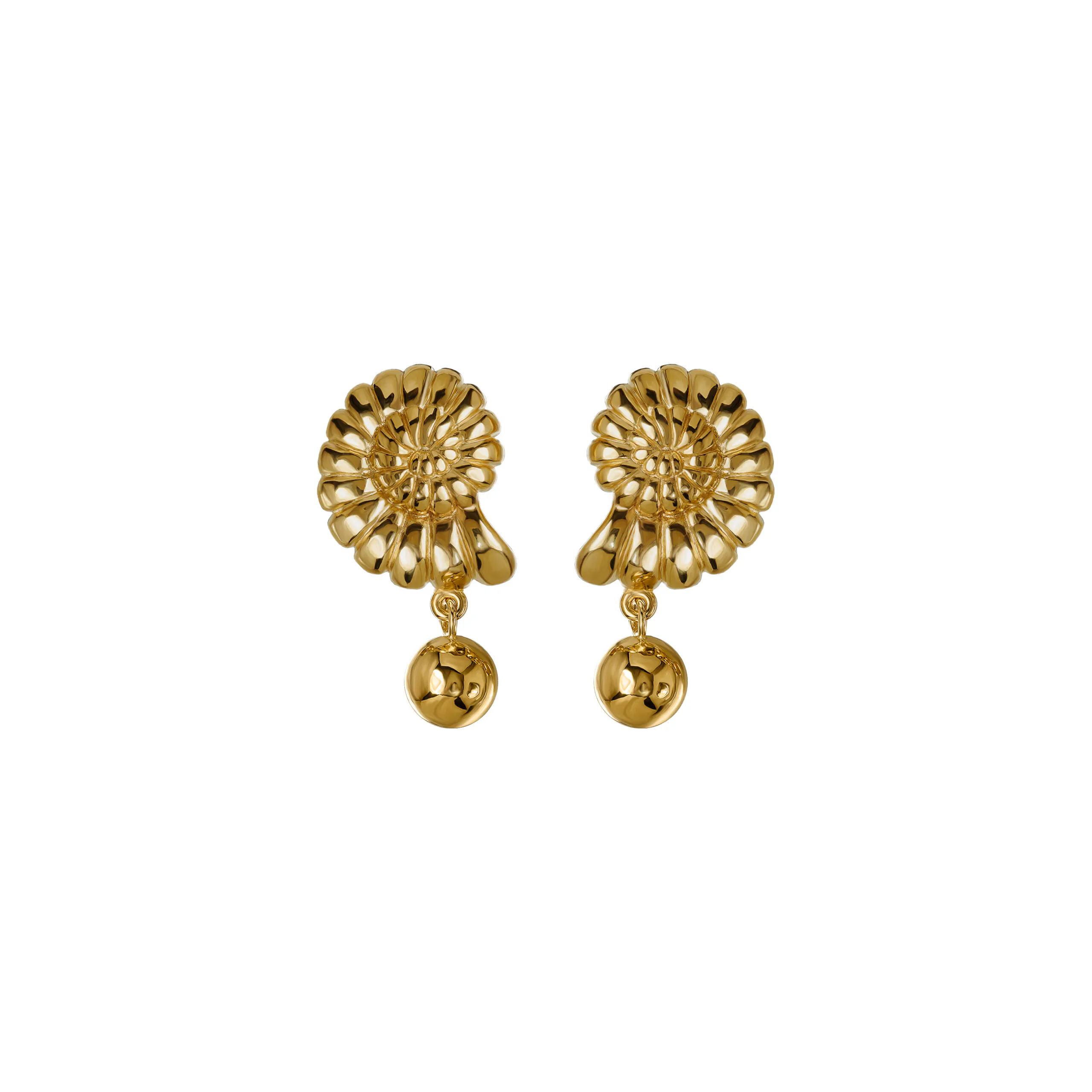 Kolczyki Shell 2 Maxi Gold