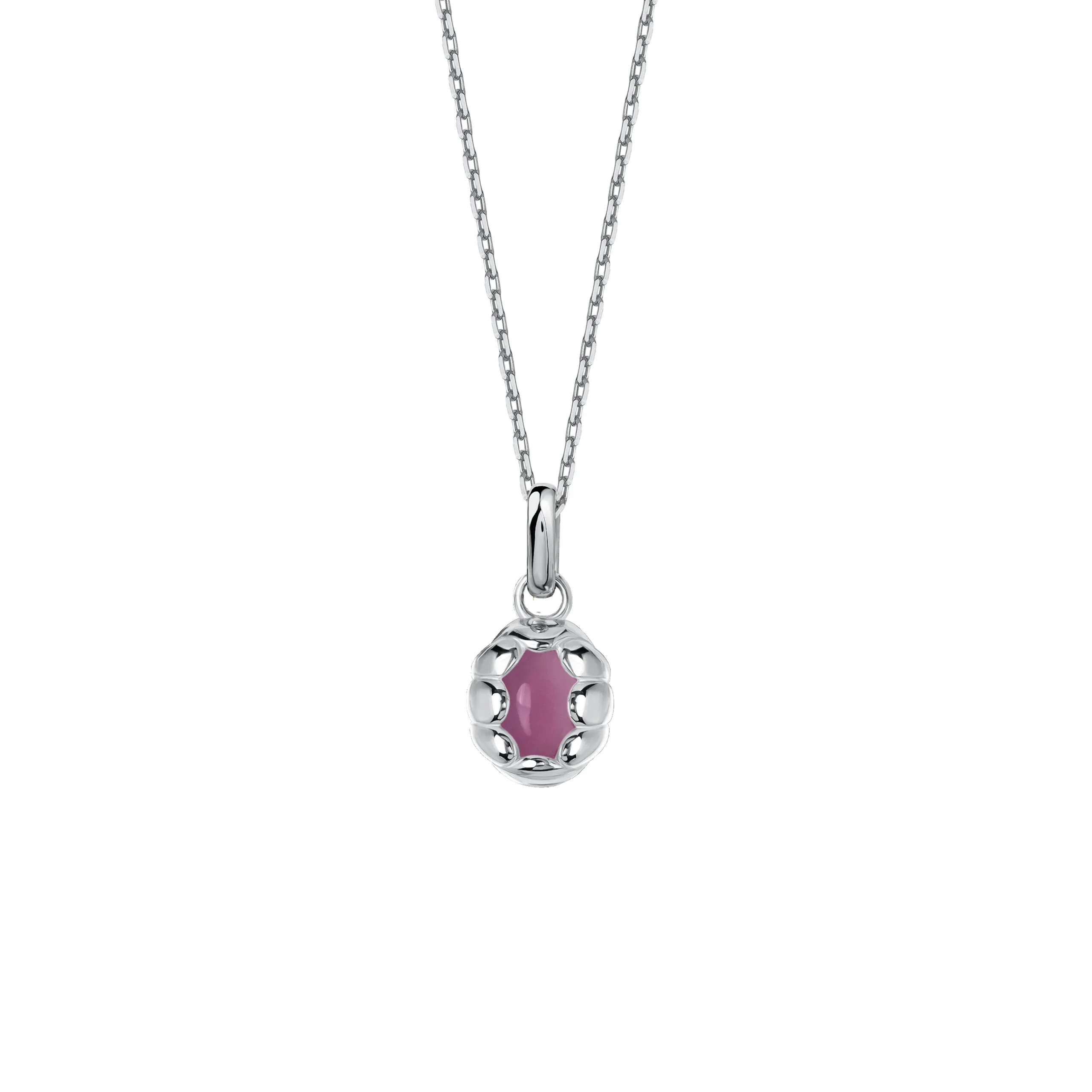 Naszyjnik Sirène Silver z Kamieniem Pink